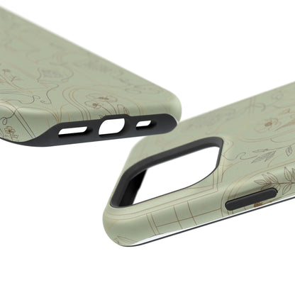 Vintage Botanical Script Design - Impact Resistant Phone Case