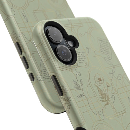 Vintage Botanical Script Design - Impact Resistant Phone Case