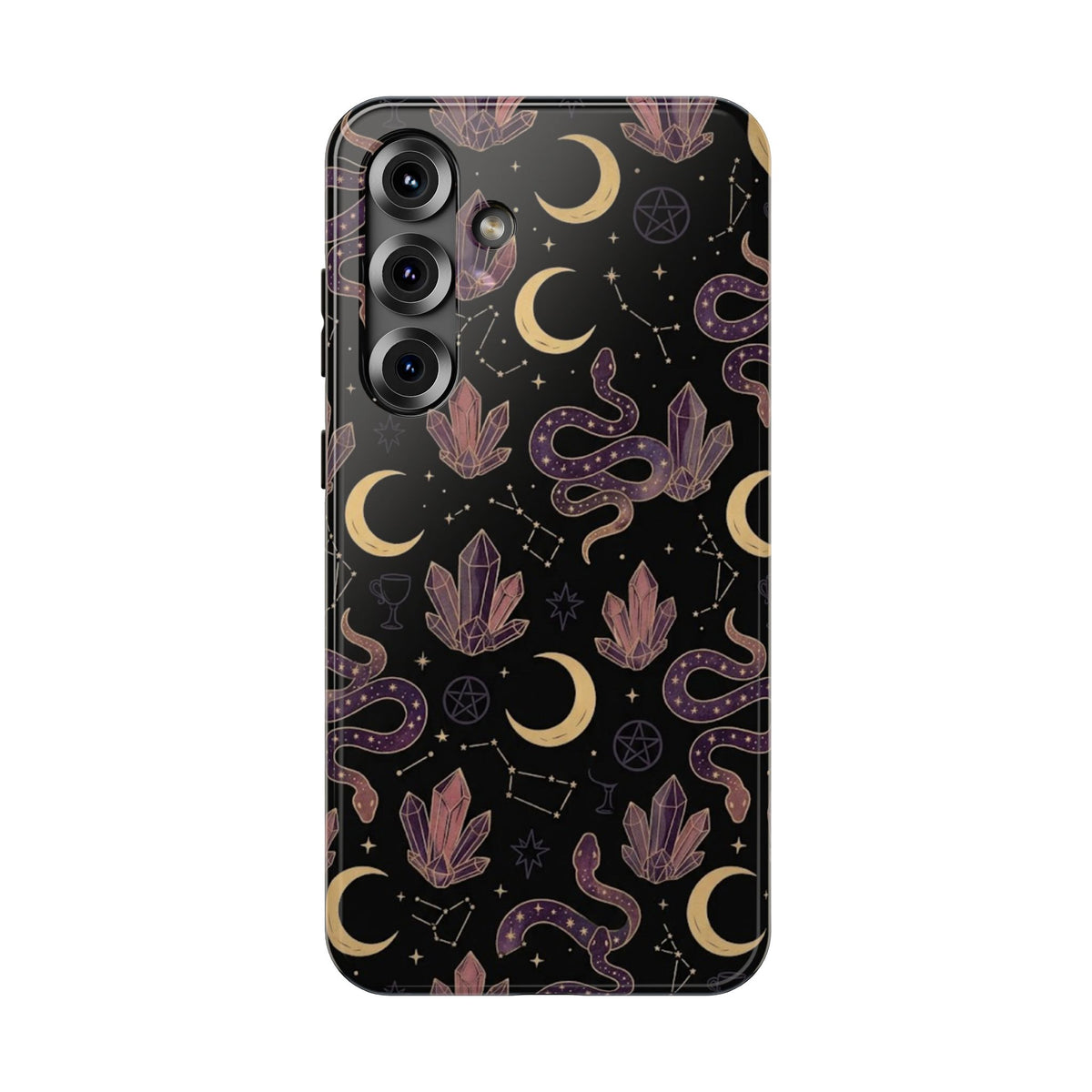 Mystic Moon & Crystal Phone Case — Impact-Resistant Protective Cover
