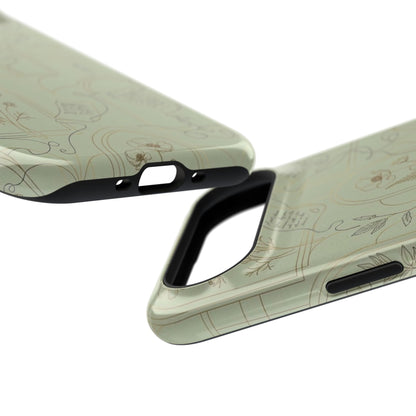 Vintage Botanical Script Design - Impact Resistant Phone Case