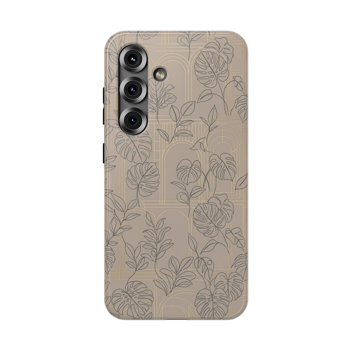 Neutral Leaf Pattern - Impact Resistant Phone Case
