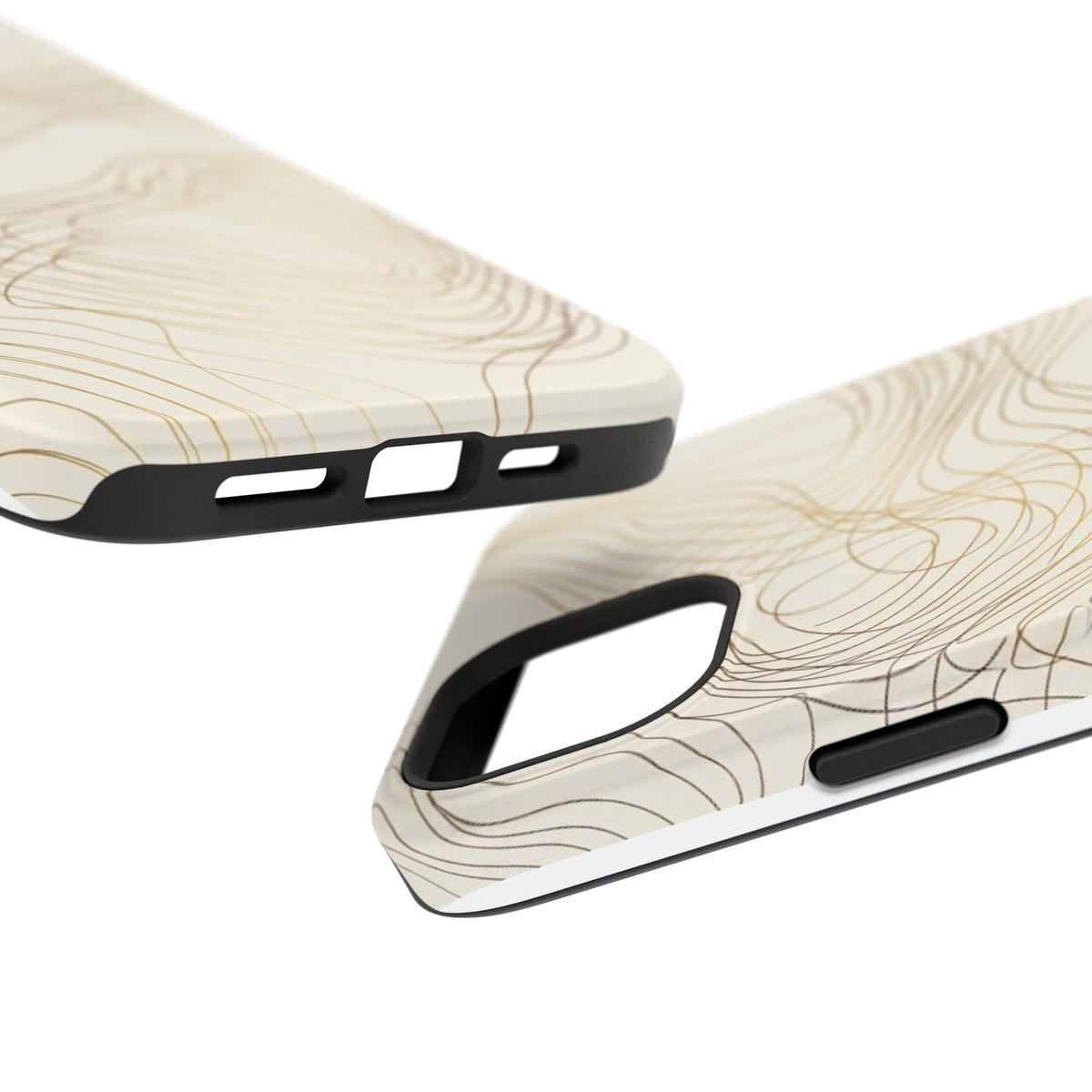 Neutral Gold Wave Pattern - Impact-Resistant Phone Case