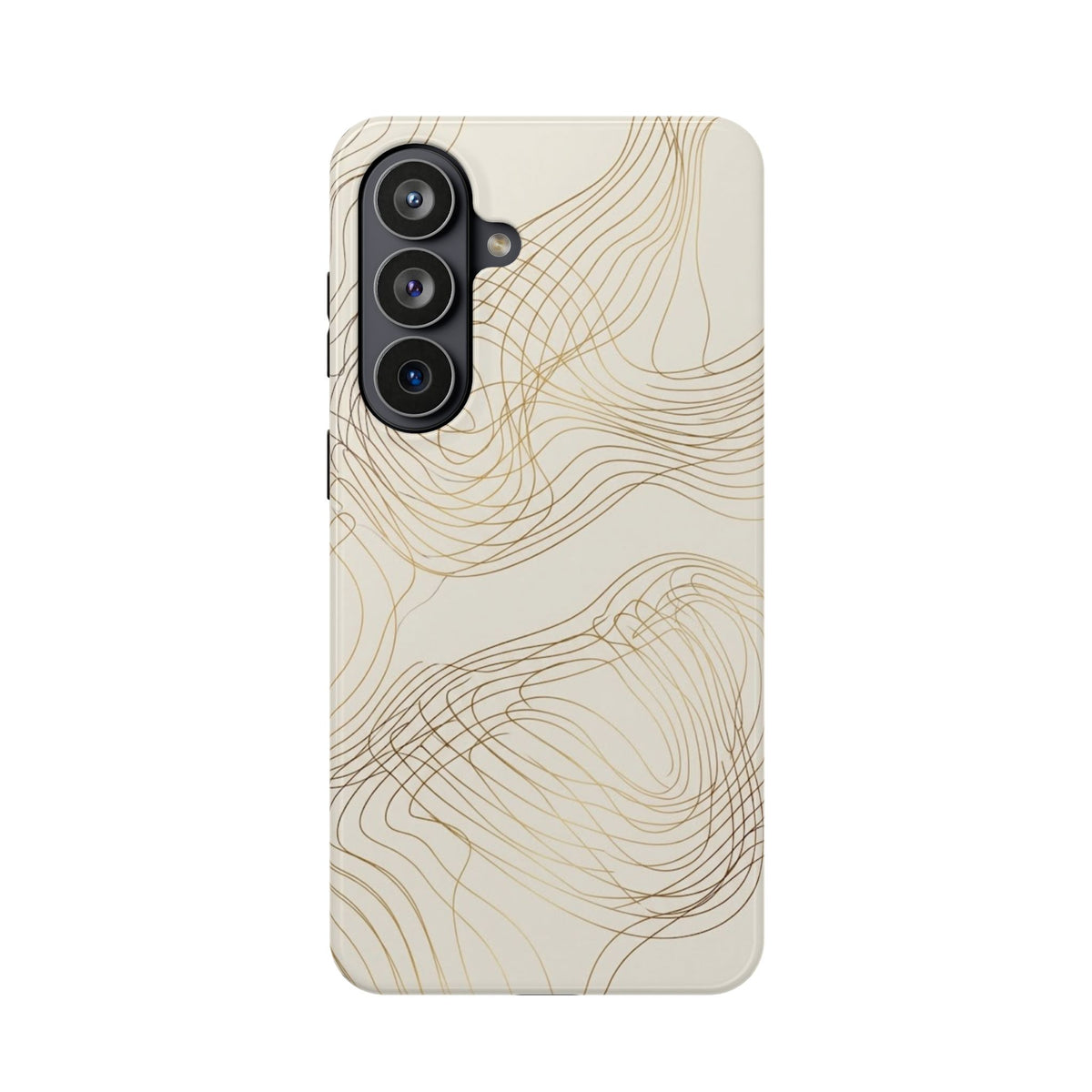 Neutral Gold Wave Pattern - Impact-Resistant Phone Case