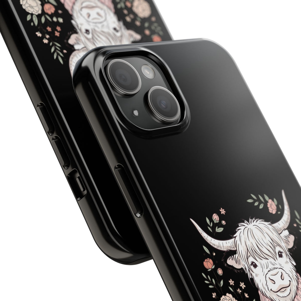 Highland Cow Floral Tough Phone Case
