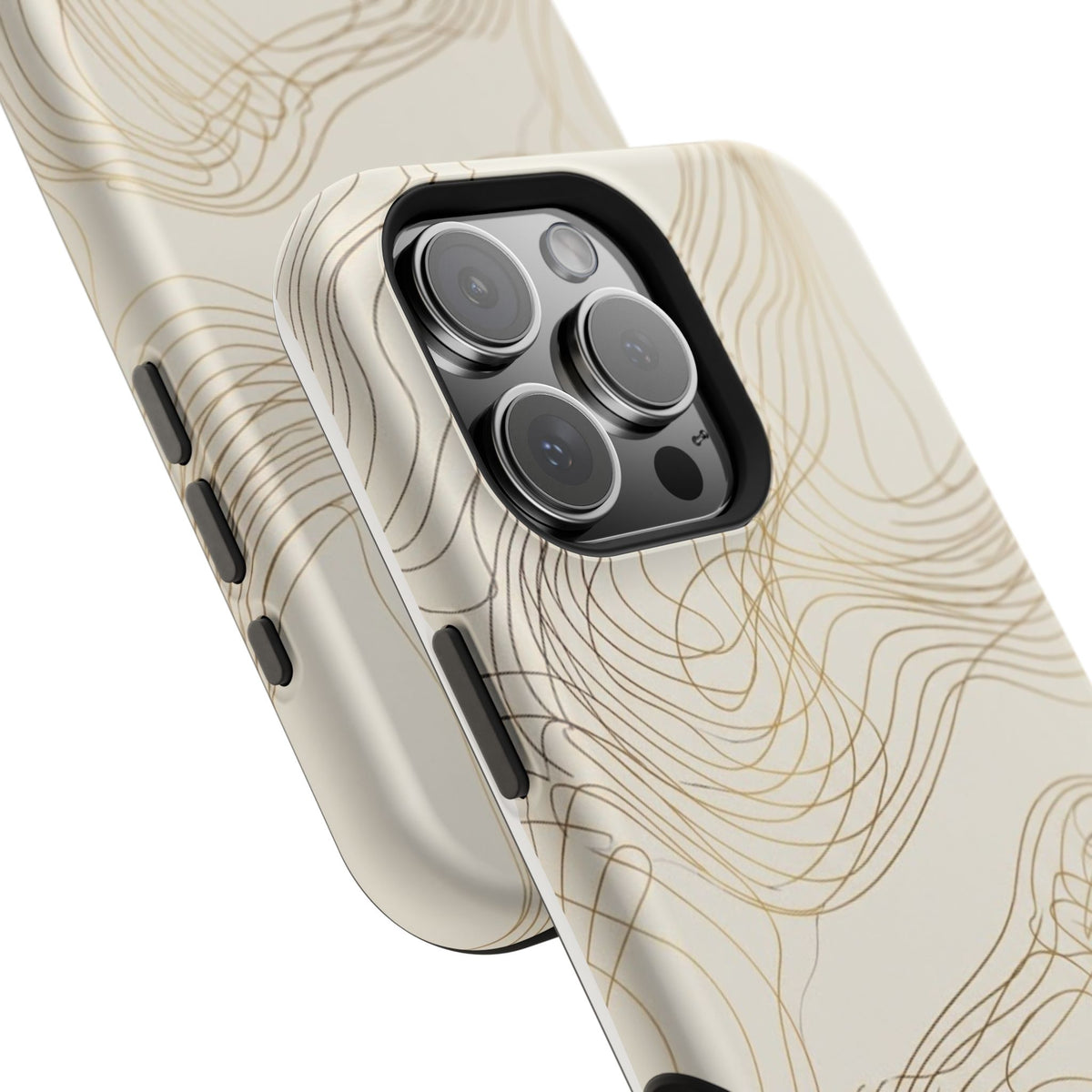 Neutral Gold Wave Pattern - Impact-Resistant Phone Case