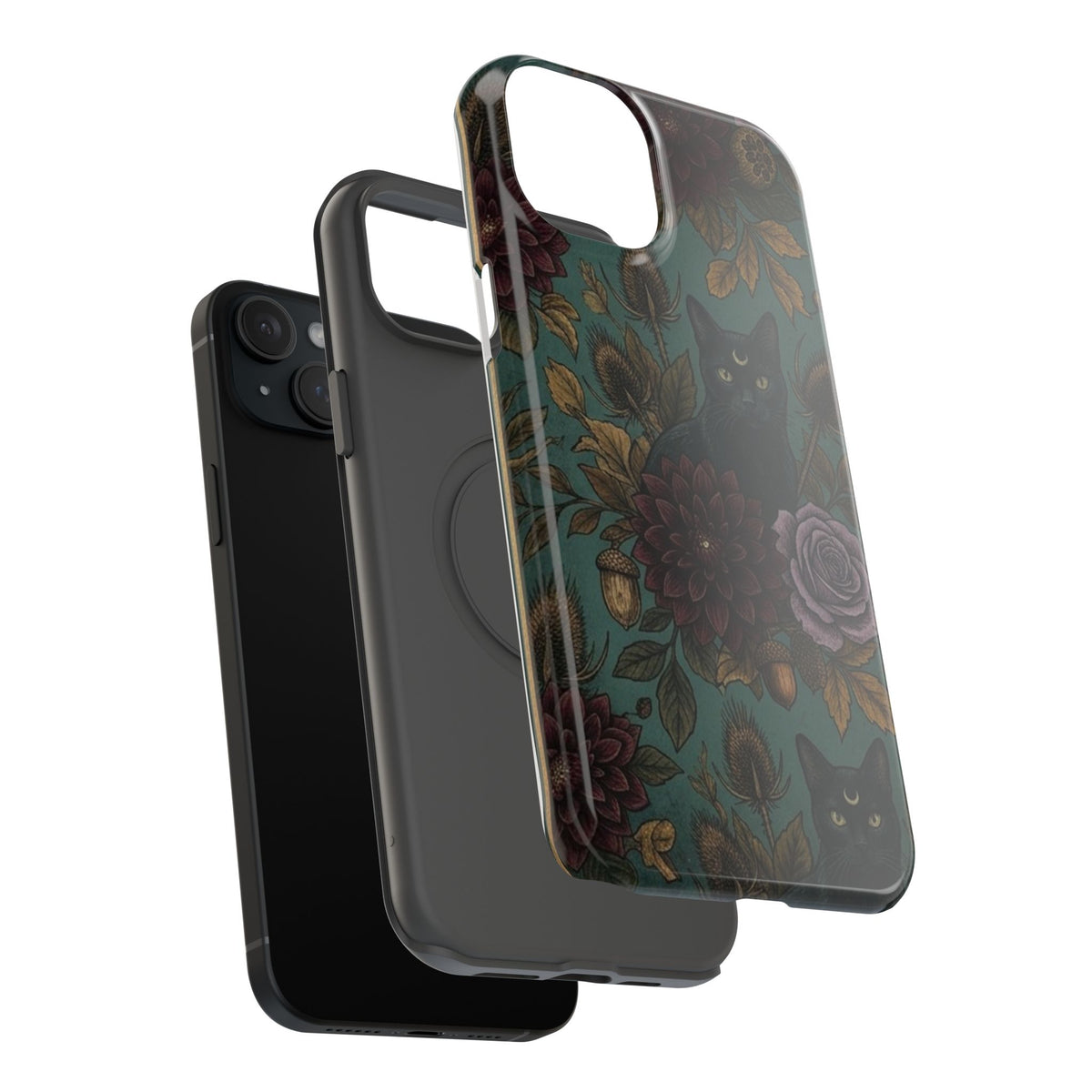 Botanical Black Cat - Impact Resistant Phone Case
