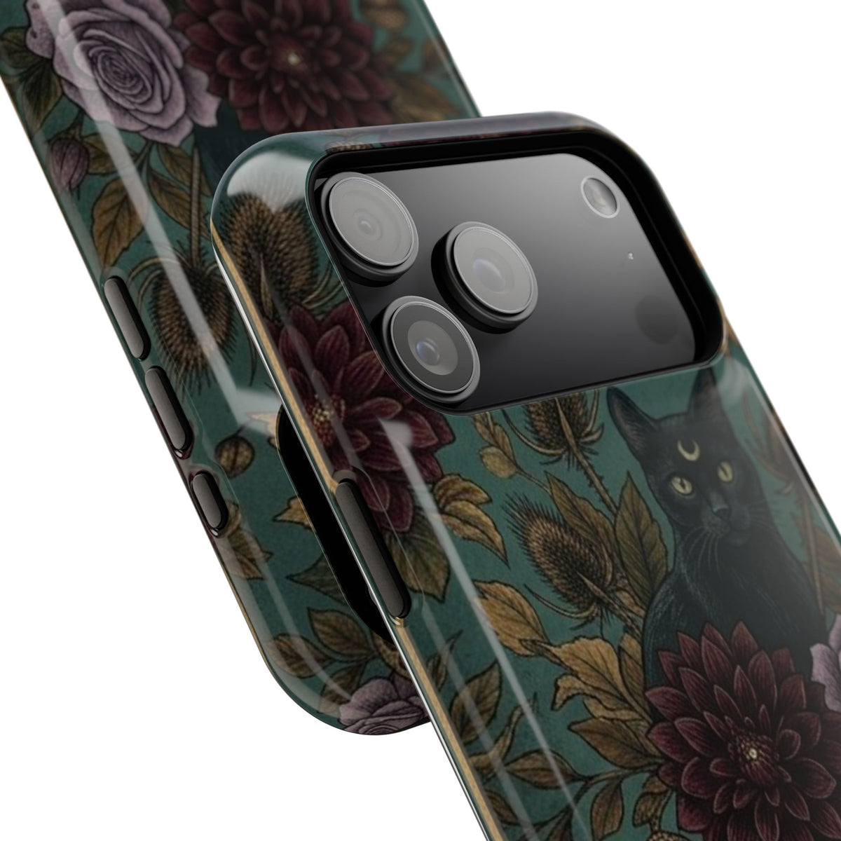 Botanical Black Cat - Impact Resistant Phone Case
