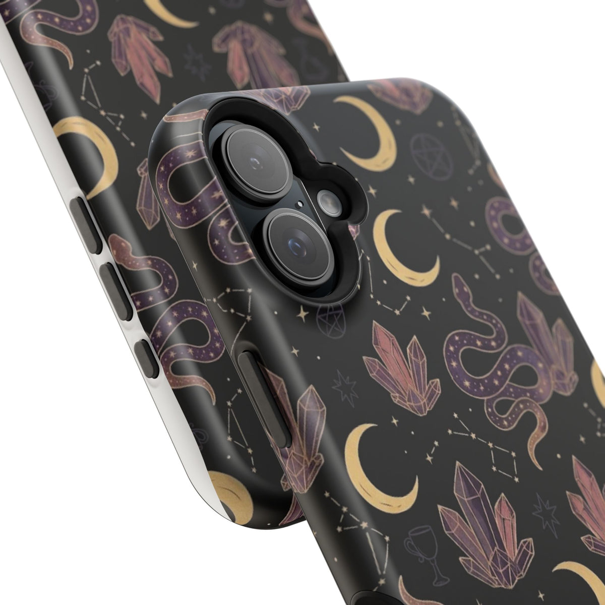 Mystic Moon & Crystal Phone Case — Impact-Resistant Protective Cover
