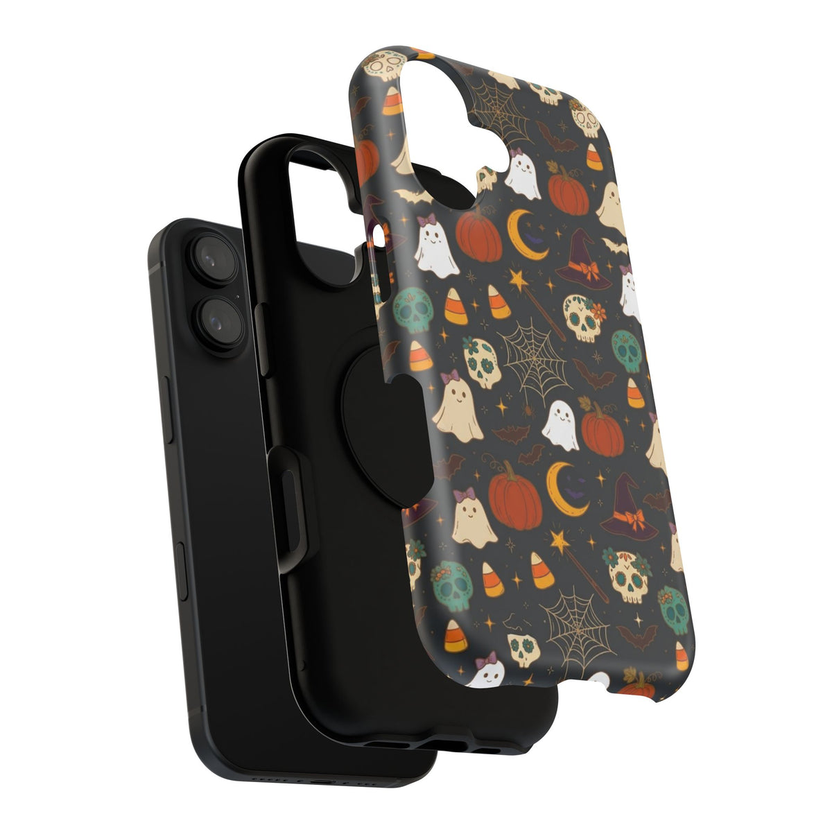 Ghosts, Pumpkins & Skulls Pattern - Impact Resistant Phone Case