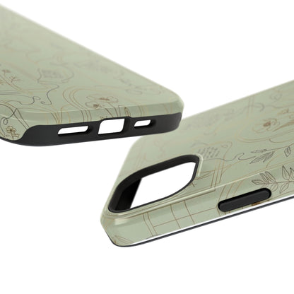 Vintage Botanical Script Design - Impact Resistant Phone Case