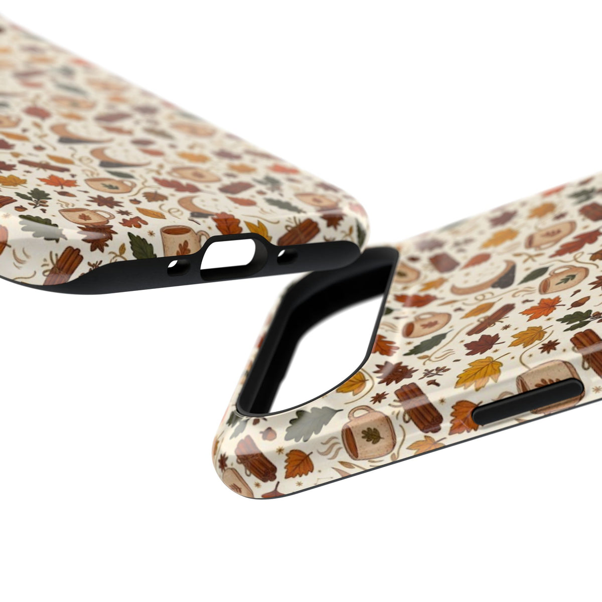 Autumn Woodland Phone Case — Fall Leaves & Fox Pattern Impact-Resistant Case
