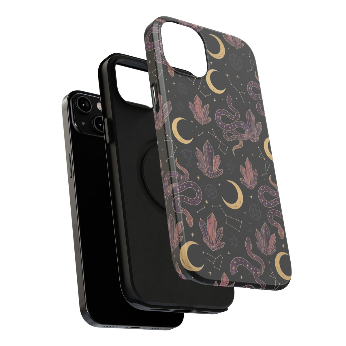 Mystic Moon & Crystal Phone Case — Impact-Resistant Protective Cover