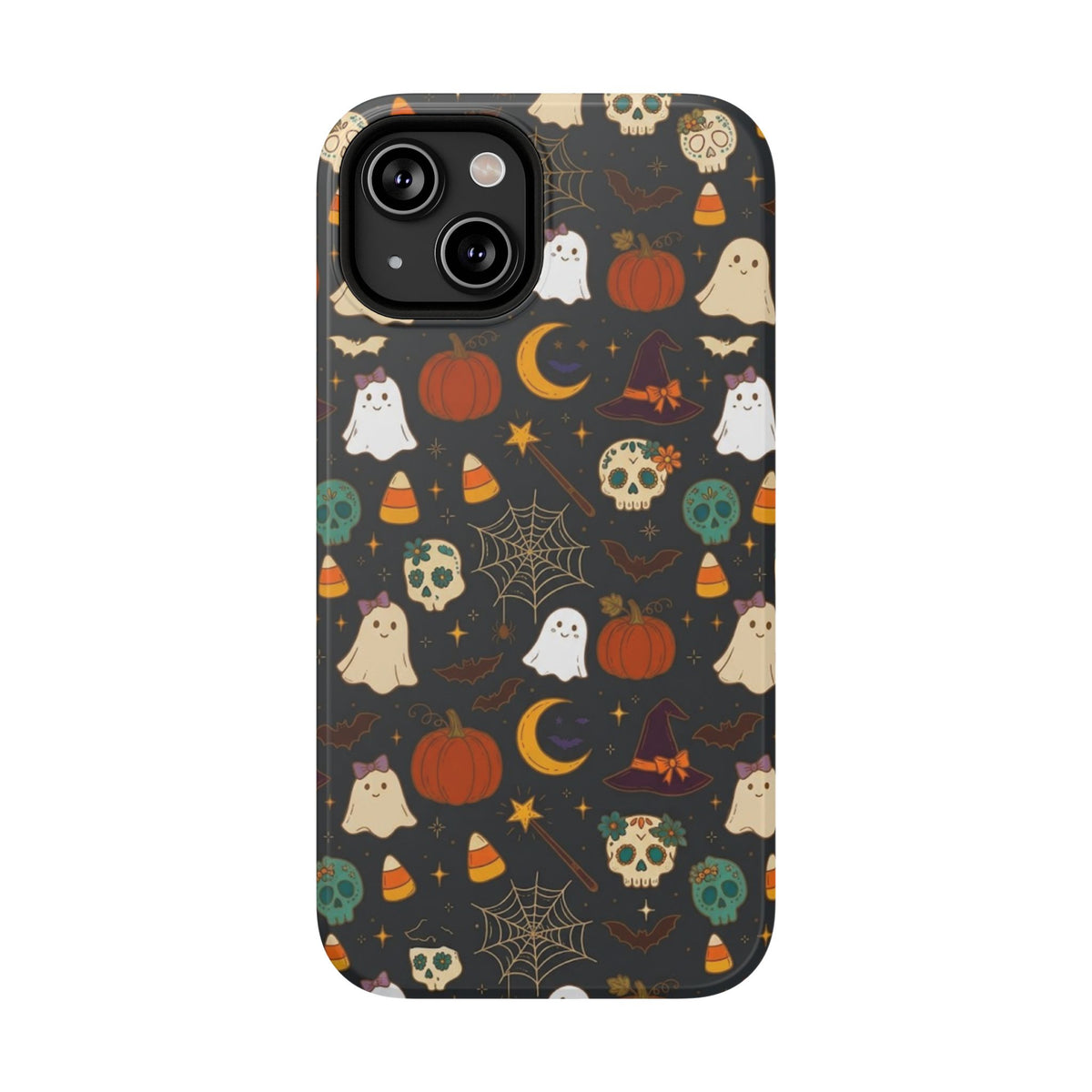 Ghosts, Pumpkins & Skulls Pattern - Impact Resistant Phone Case