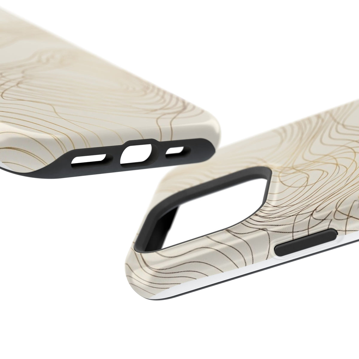 Neutral Gold Wave Pattern - Impact-Resistant Phone Case