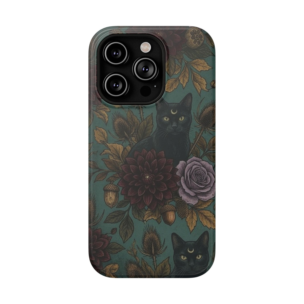 Botanical Black Cat - Impact Resistant Phone Case