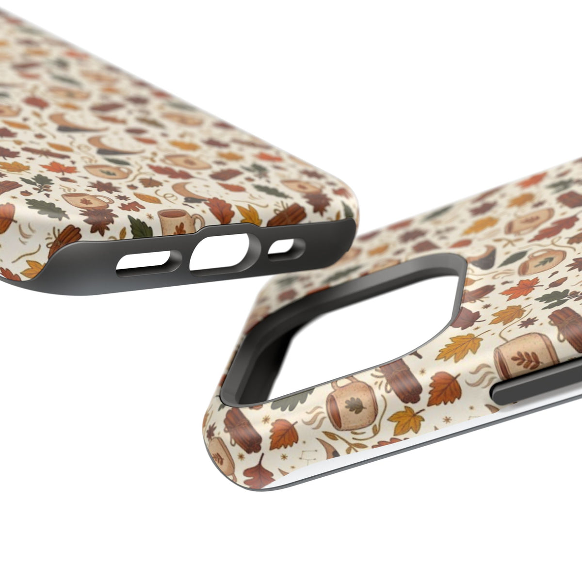 Autumn Woodland Phone Case — Fall Leaves & Fox Pattern Impact-Resistant Case