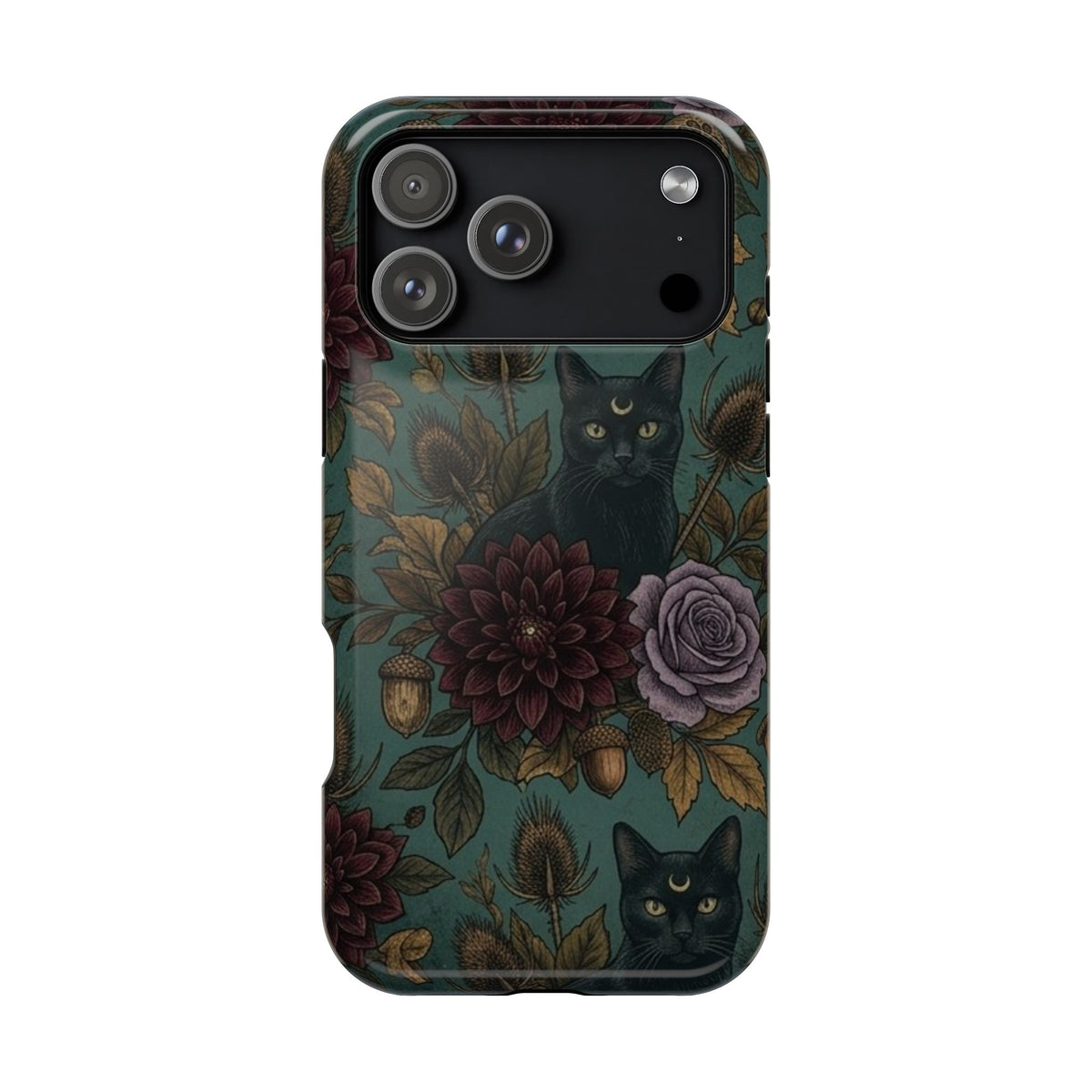 Botanical Black Cat - Impact Resistant Phone Case