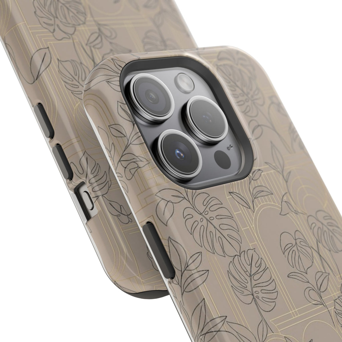 Neutral Leaf Pattern - Impact Resistant Phone Case