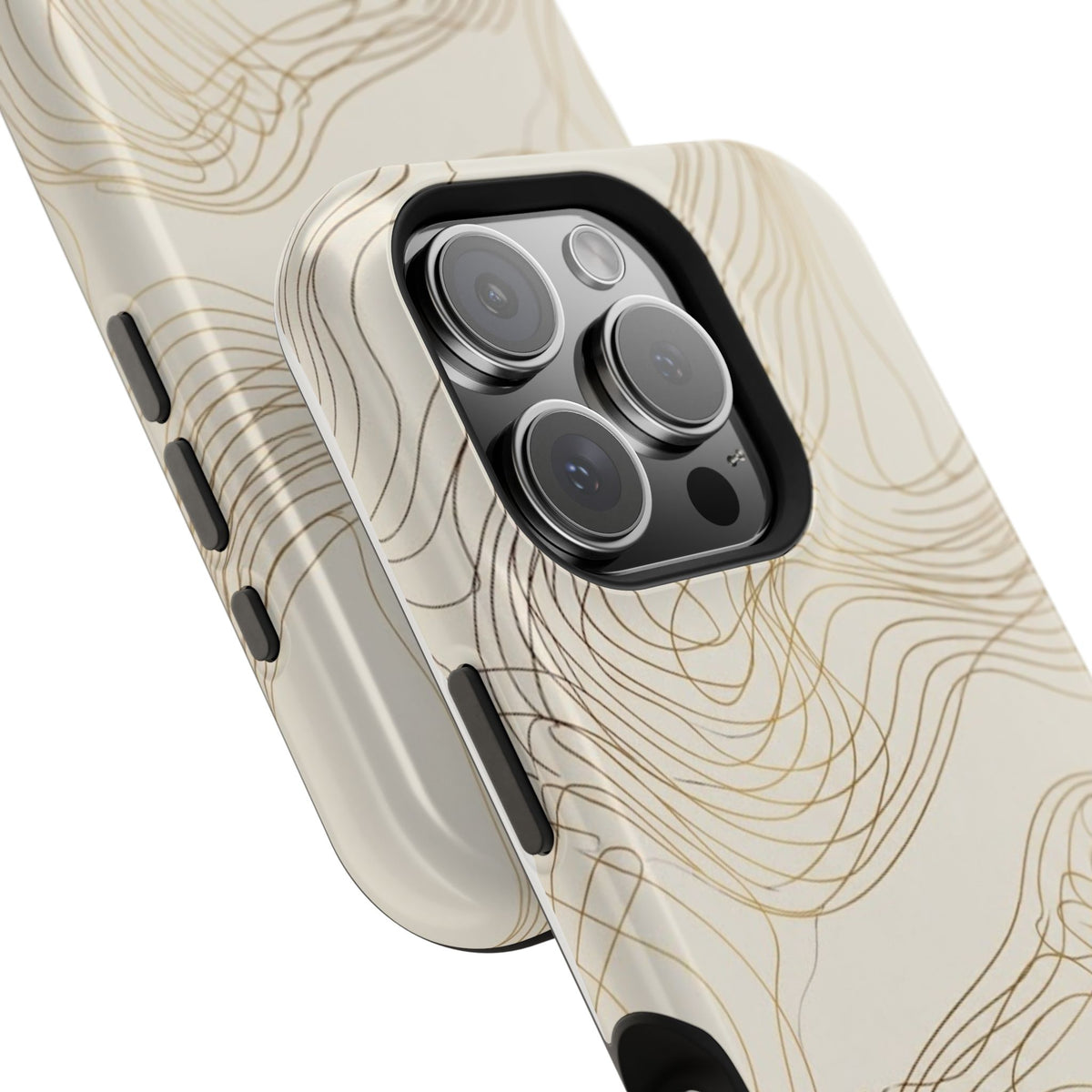 Neutral Gold Wave Pattern - Impact-Resistant Phone Case