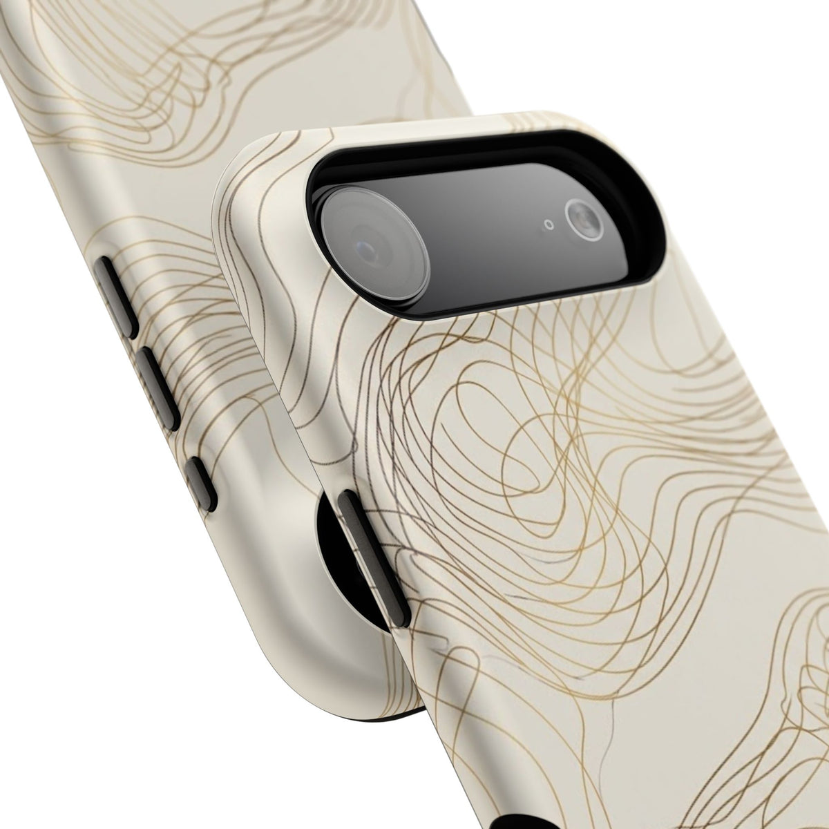 Neutral Gold Wave Pattern - Impact-Resistant Phone Case
