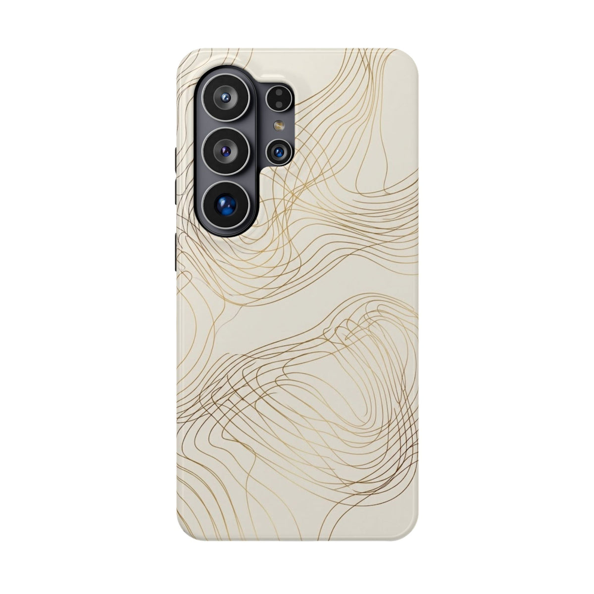 Neutral Gold Wave Pattern - Impact-Resistant Phone Case