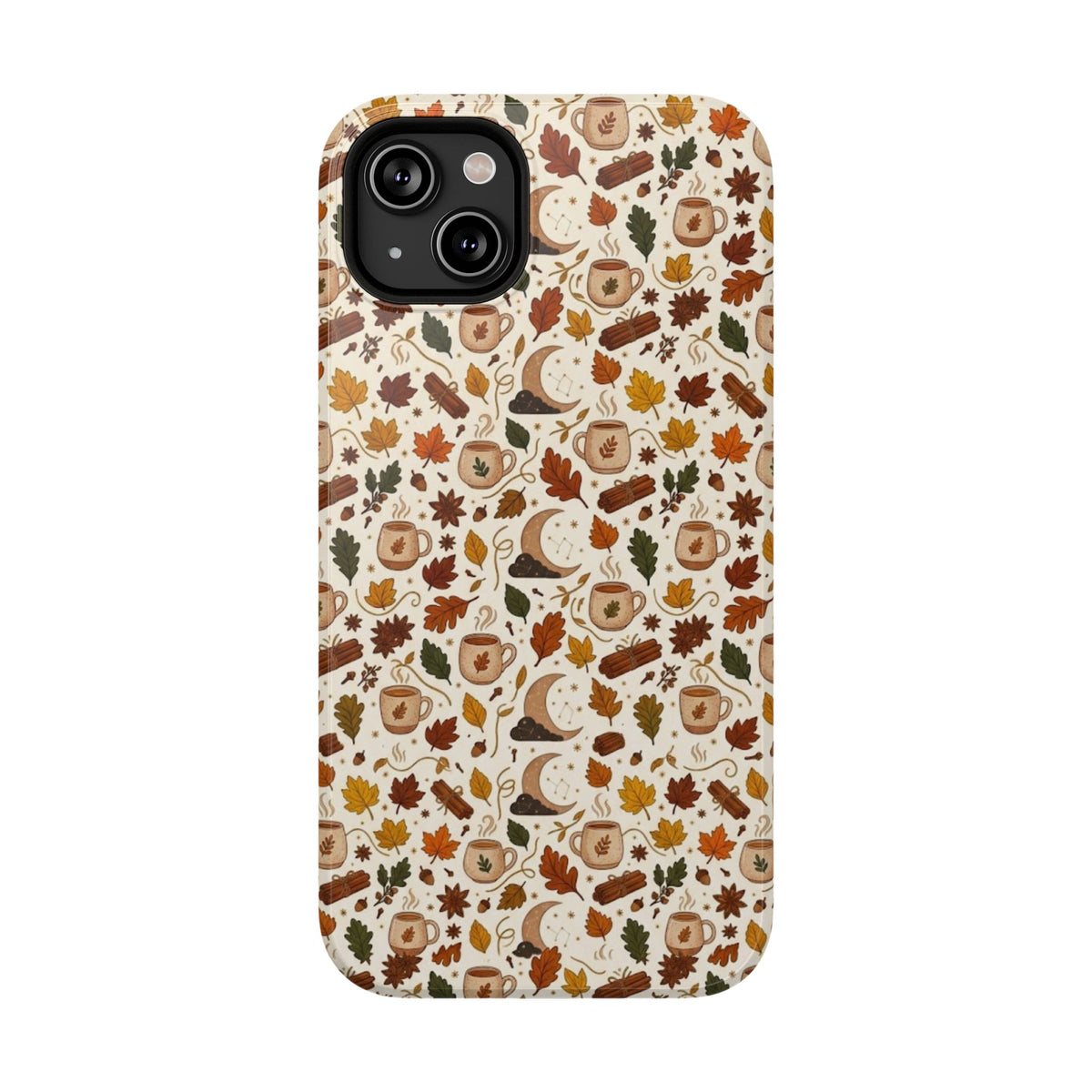 Autumn Woodland Phone Case — Fall Leaves & Fox Pattern Impact-Resistant Case