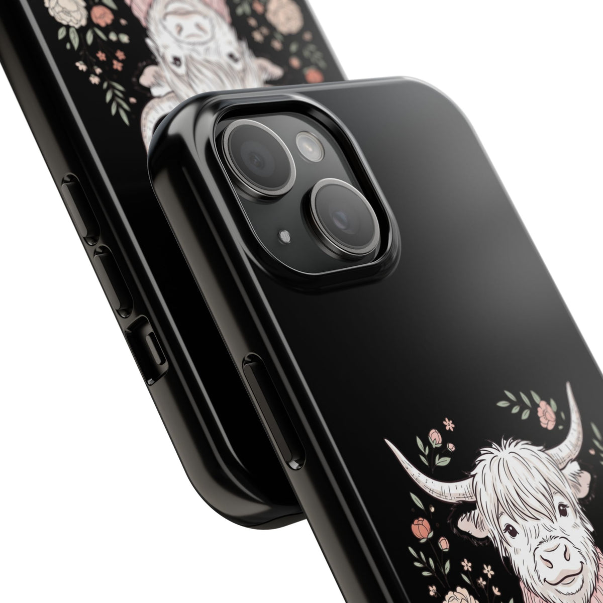 Highland Cow Floral Tough Phone Case