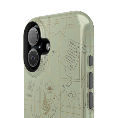 Vintage Botanical Script Design - Impact Resistant Phone Case