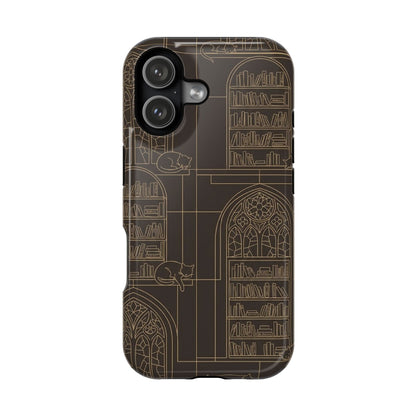 Cat Library Bookshelf Phone Case