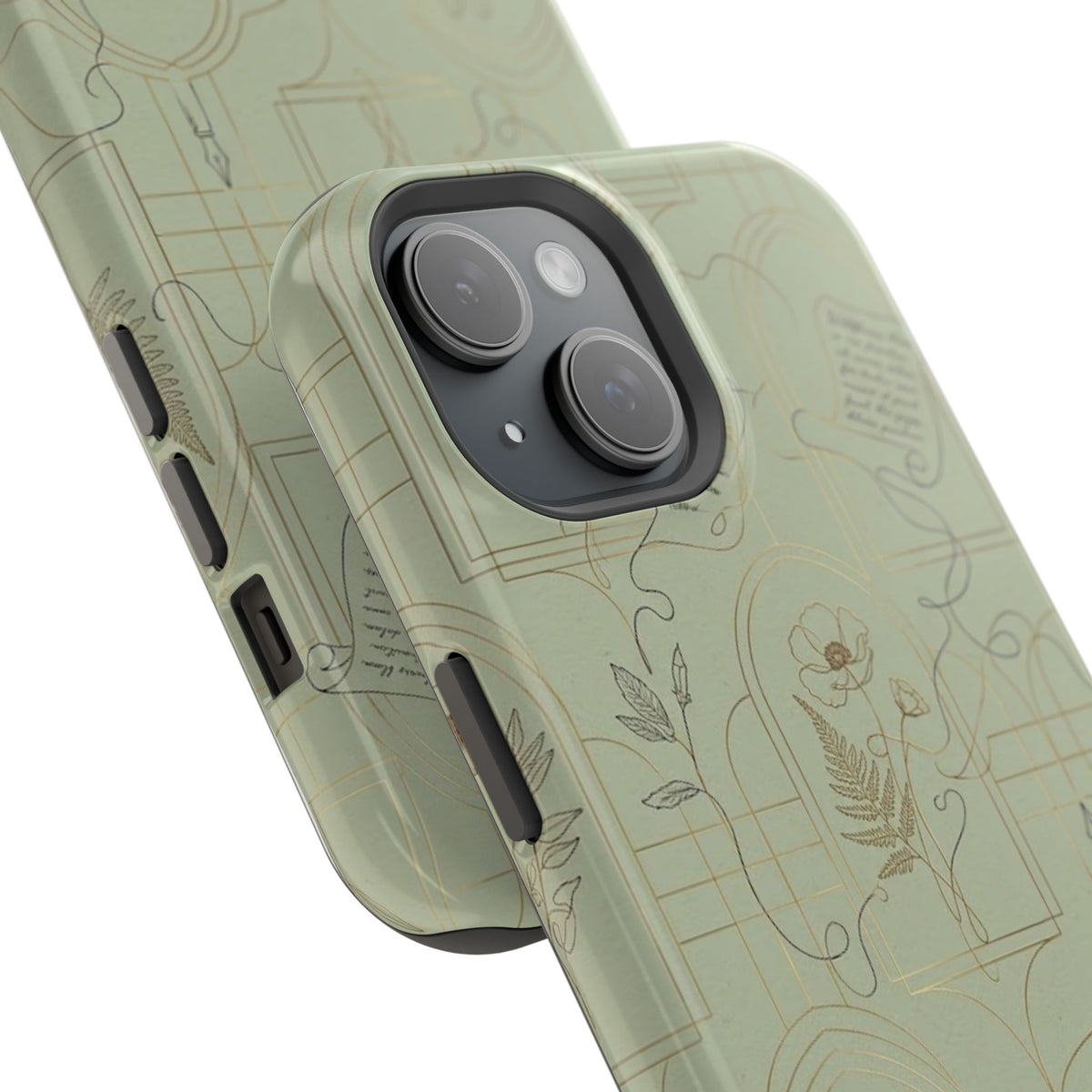 Vintage Botanical Script Design - Impact Resistant Phone Case