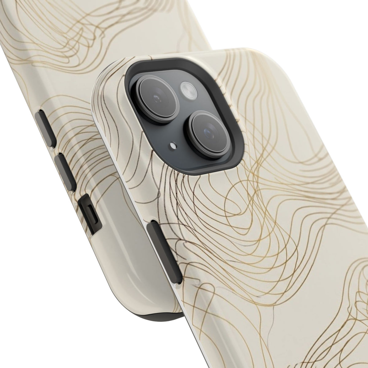 Neutral Gold Wave Pattern - Impact-Resistant Phone Case