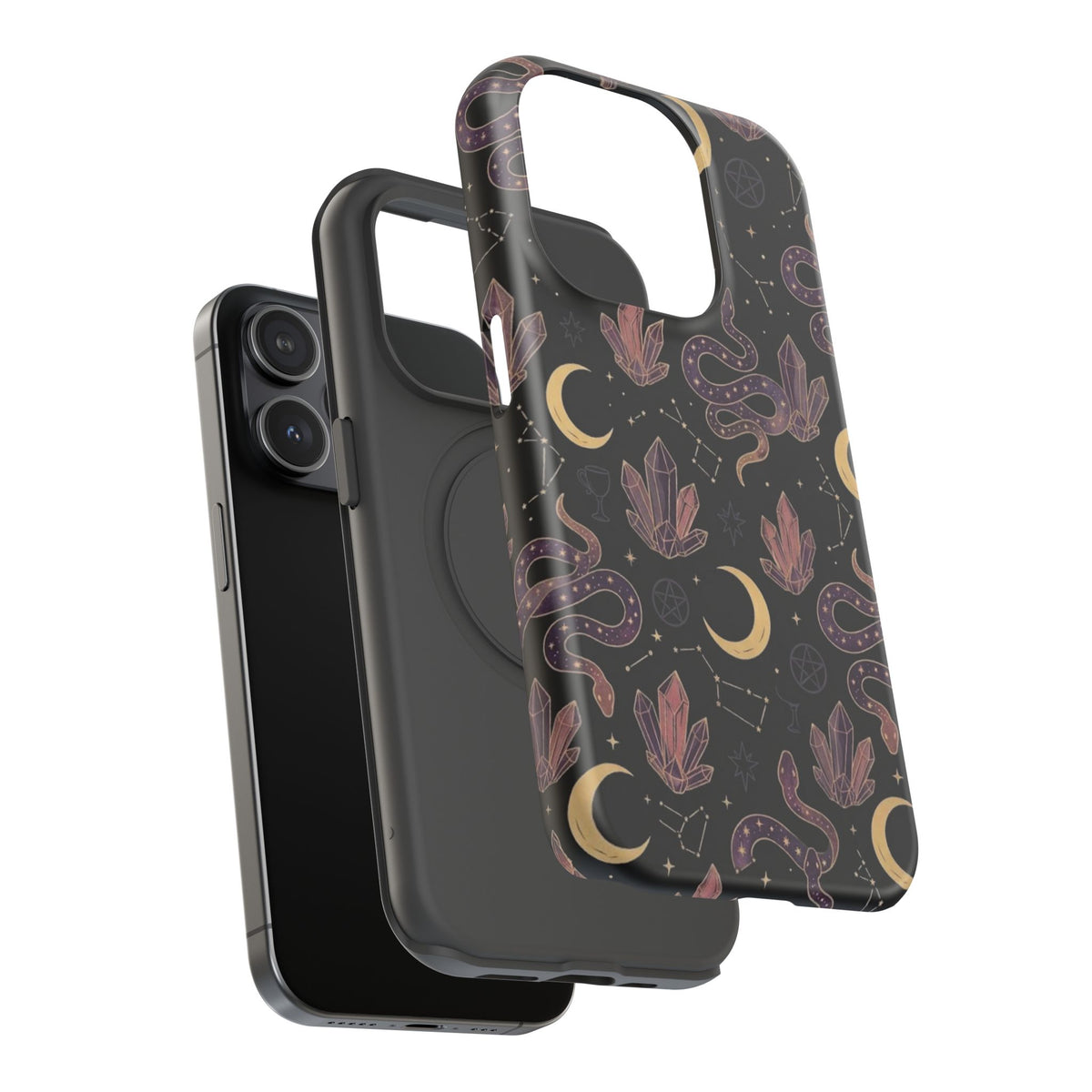 Mystic Moon & Crystal Phone Case — Impact-Resistant Protective Cover