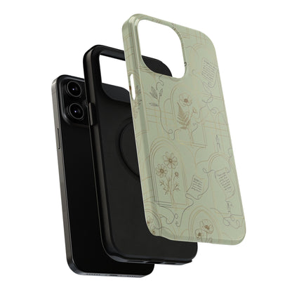 Vintage Botanical Script Design - Impact Resistant Phone Case