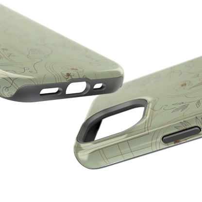 Vintage Botanical Script Design - Impact Resistant Phone Case
