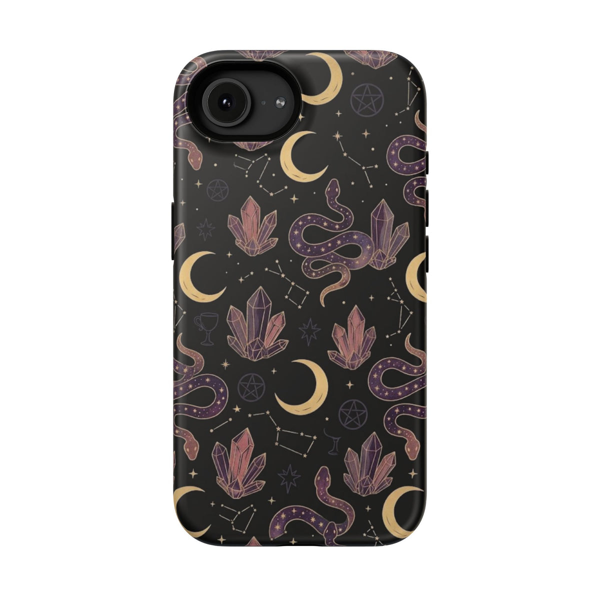 Mystic Moon & Crystal Phone Case — Impact-Resistant Protective Cover