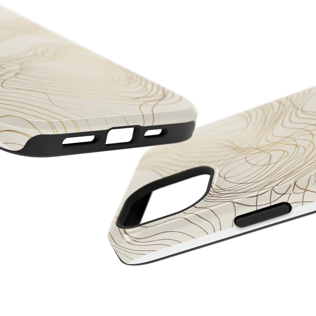 Neutral Gold Wave Pattern - Impact-Resistant Phone Case