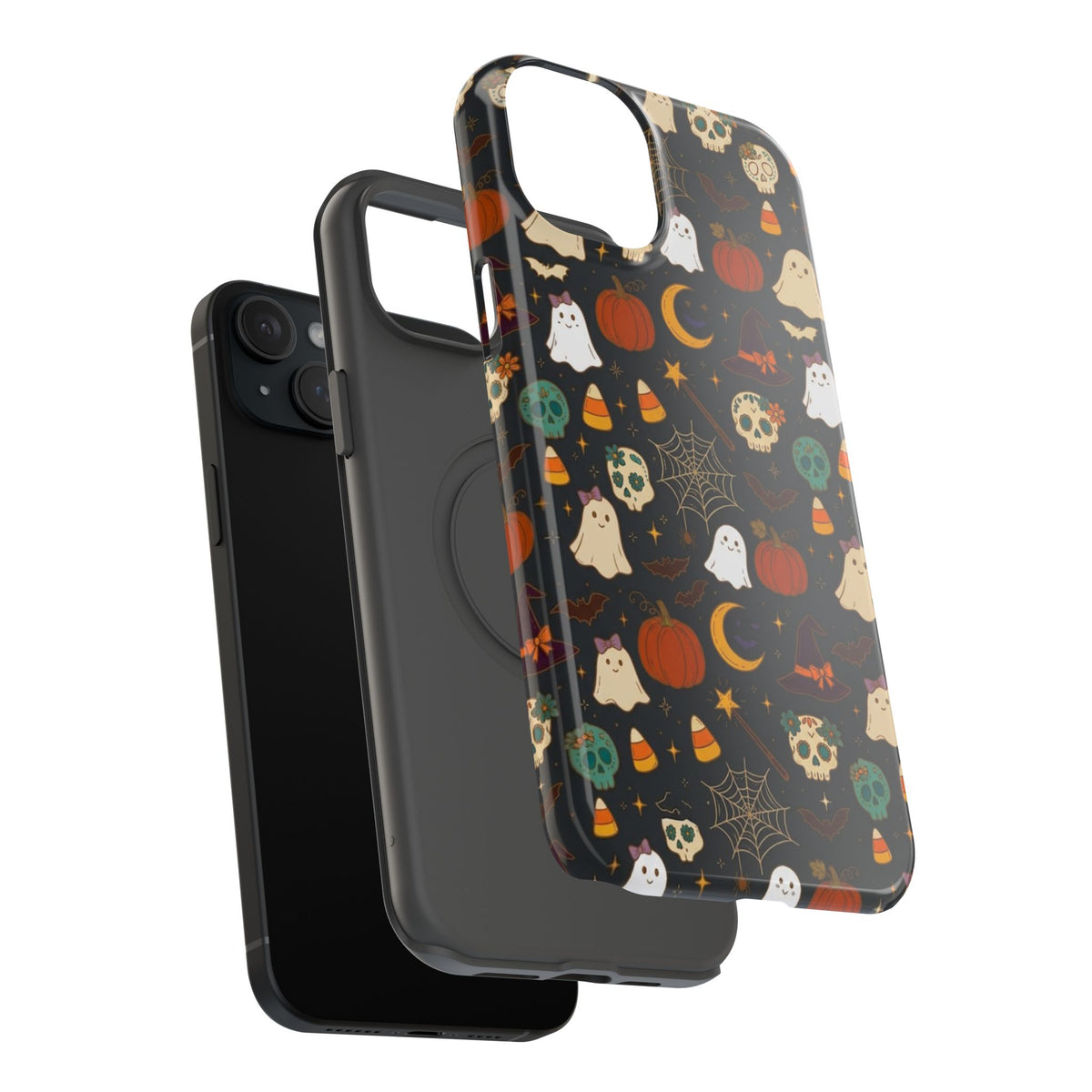 Ghosts, Pumpkins & Skulls Pattern - Impact Resistant Phone Case