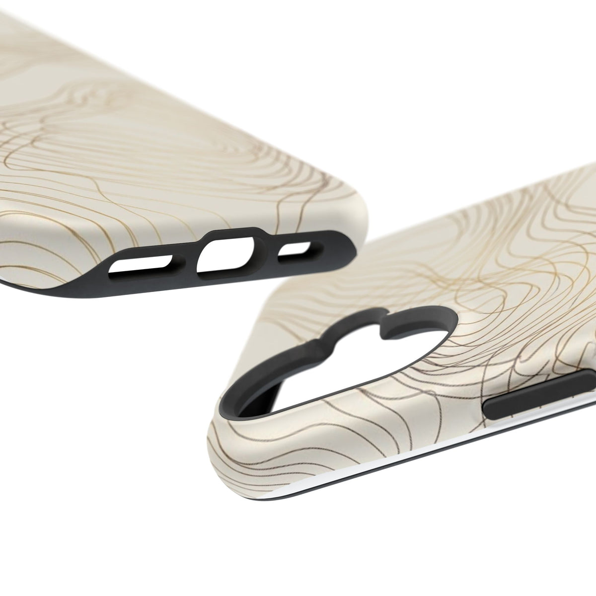 Neutral Gold Wave Pattern - Impact-Resistant Phone Case