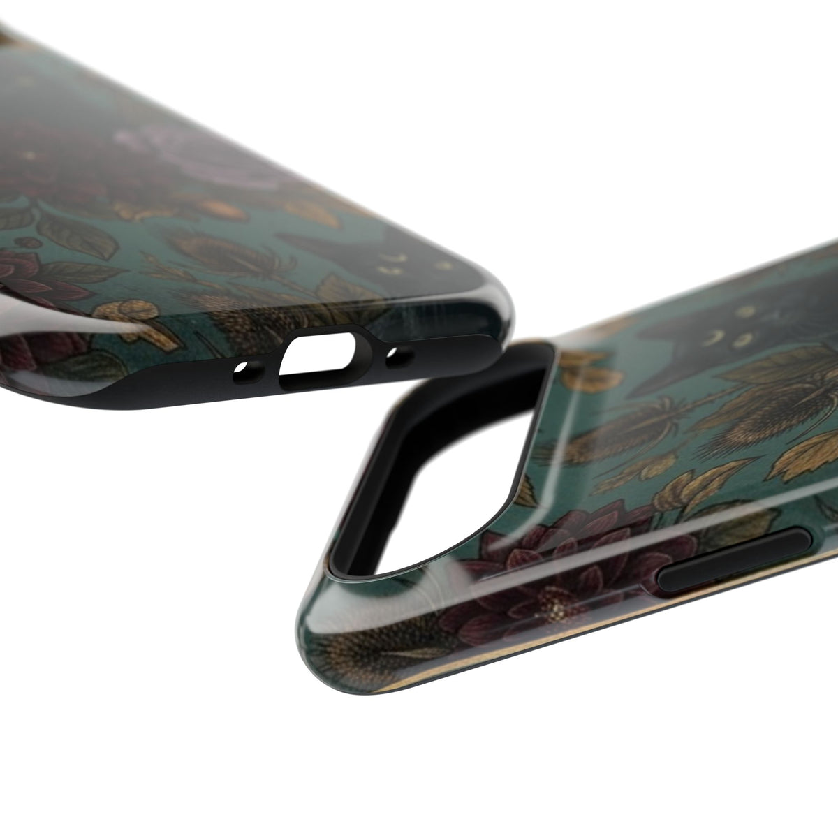 Botanical Black Cat - Impact Resistant Phone Case