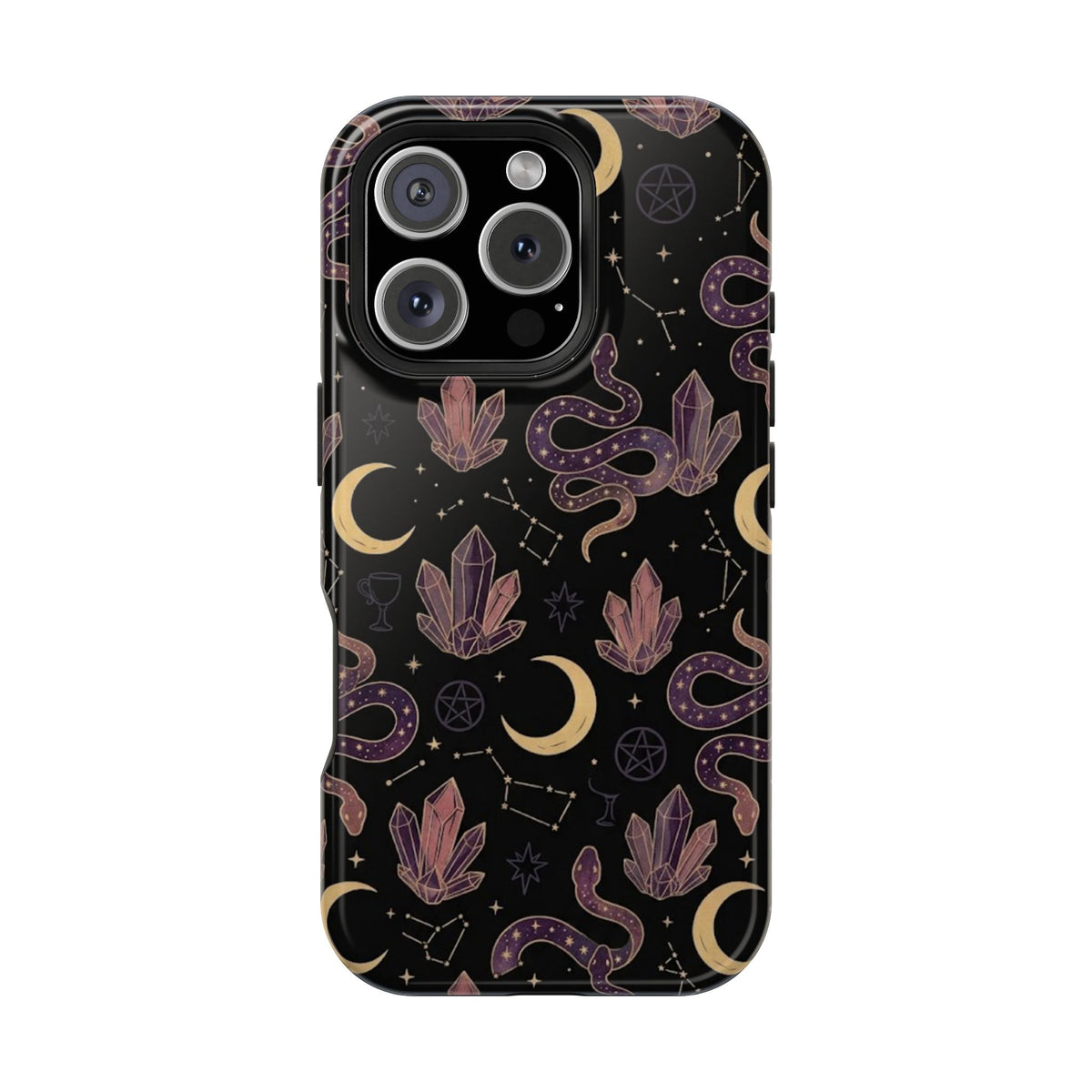 Mystic Moon & Crystal Phone Case — Impact-Resistant Protective Cover