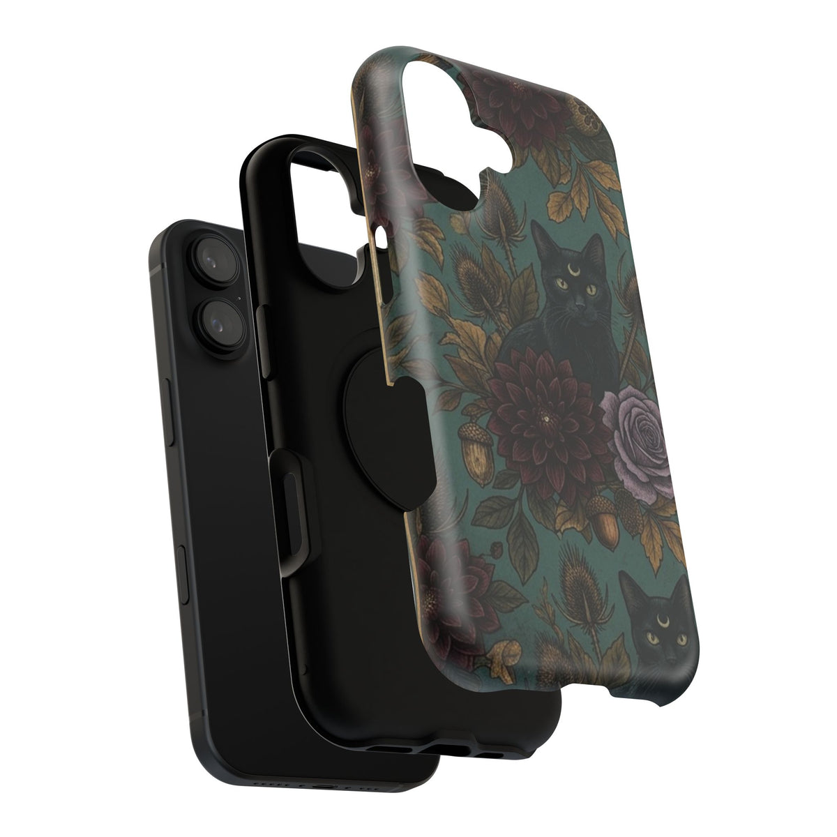 Botanical Black Cat - Impact Resistant Phone Case