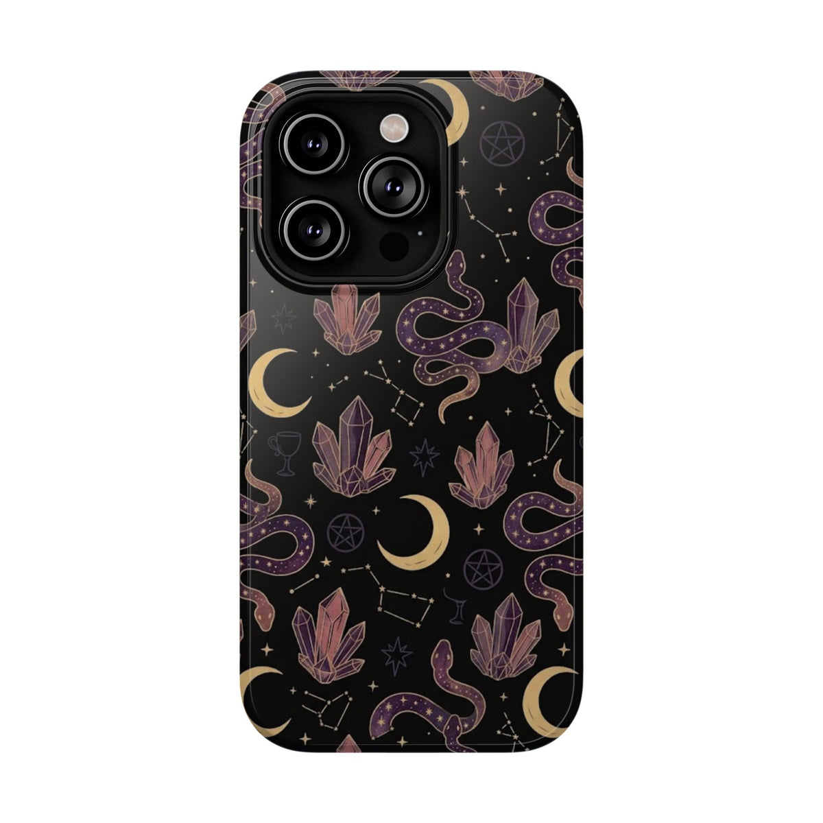 Mystic Moon & Crystal Phone Case — Impact-Resistant Protective Cover