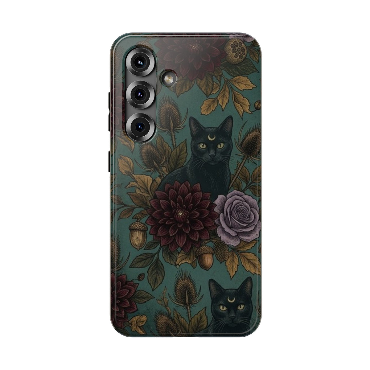 Botanical Black Cat - Impact Resistant Phone Case