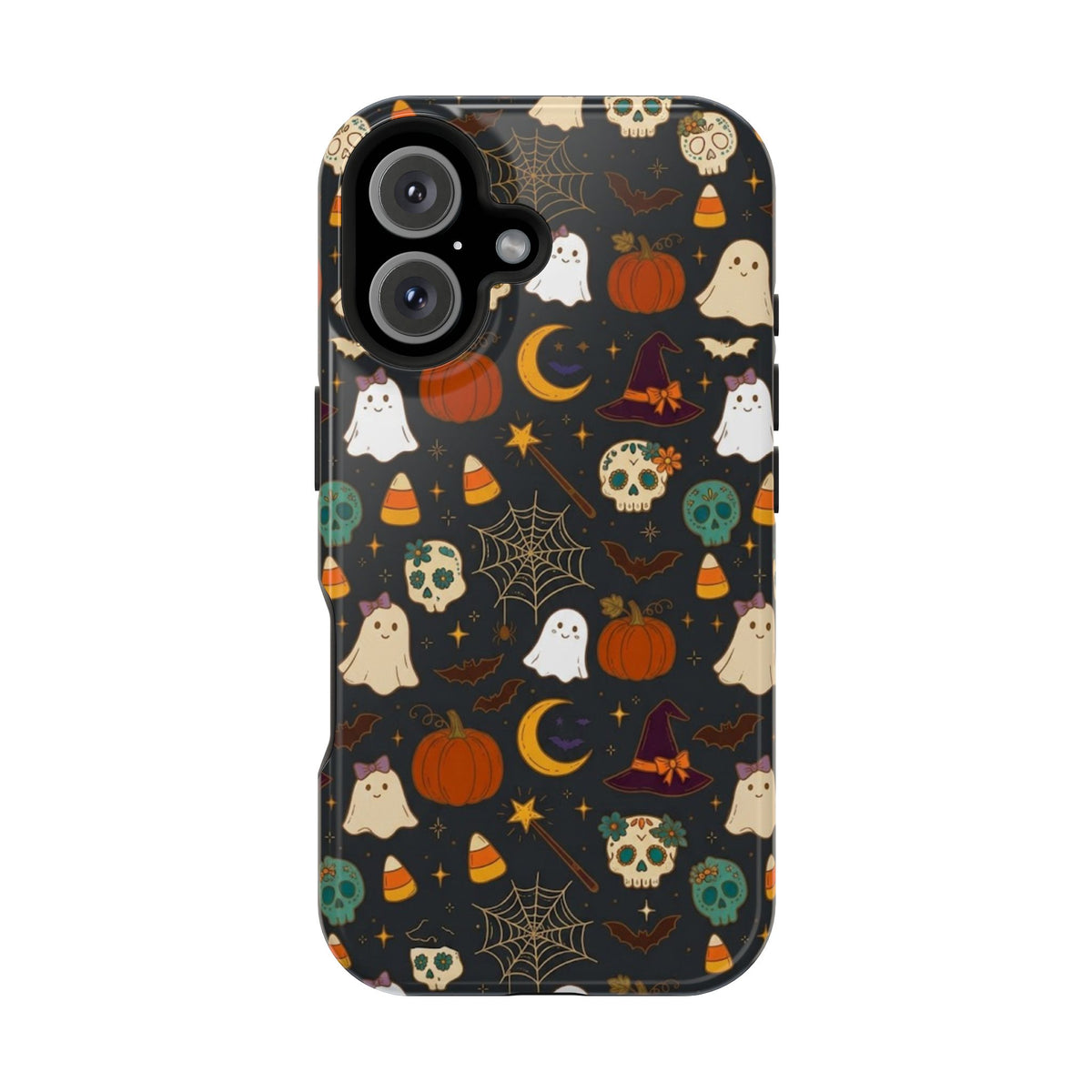 Ghosts, Pumpkins & Skulls Pattern - Impact Resistant Phone Case