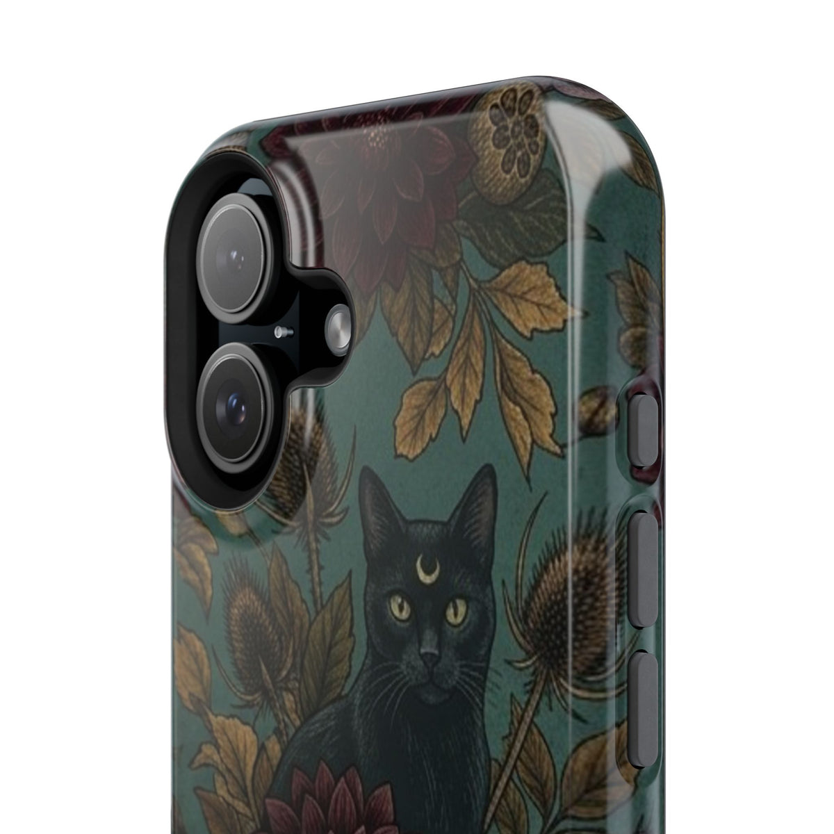 Botanical Black Cat - Impact Resistant Phone Case