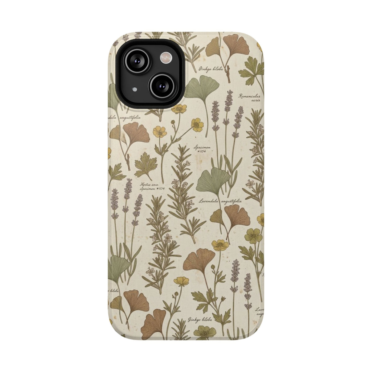 Vintage Herb Floral Pattern - Impact Resistant Phone Case