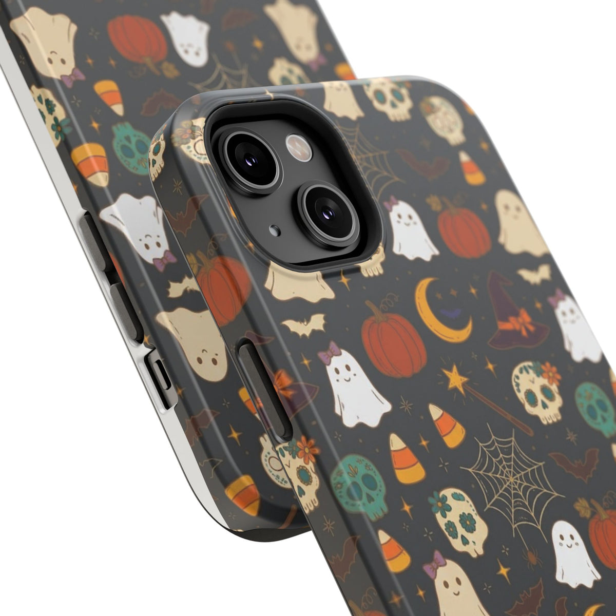 Ghosts, Pumpkins & Skulls Pattern - Impact Resistant Phone Case