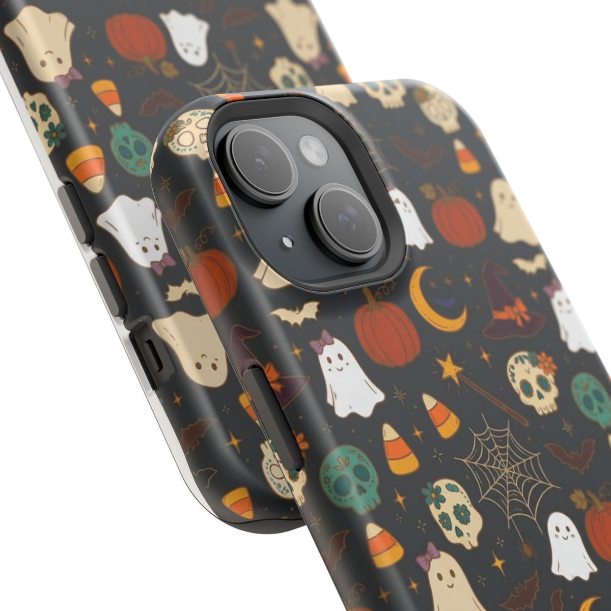 Ghosts, Pumpkins & Skulls Pattern - Impact Resistant Phone Case