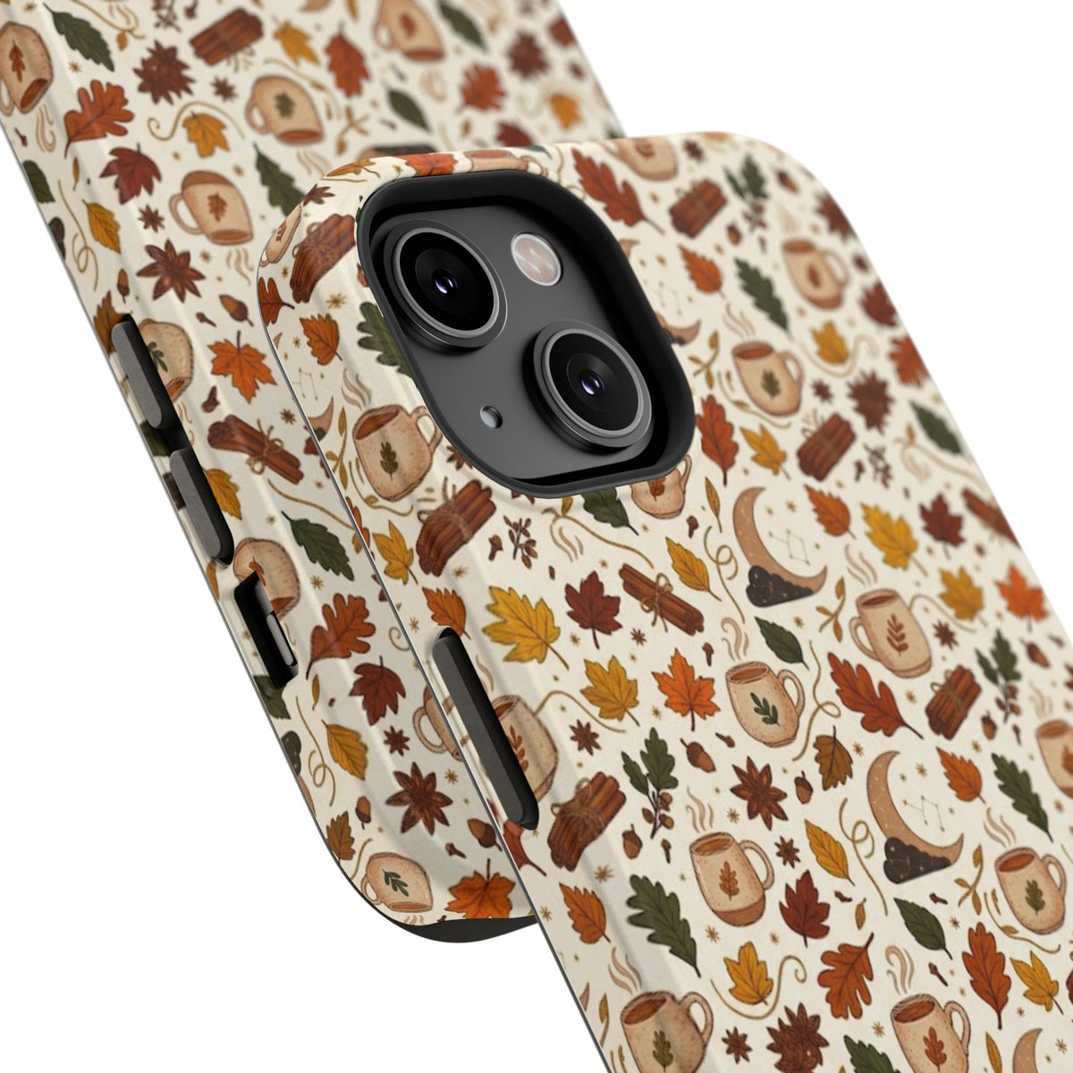 Autumn Woodland Phone Case — Fall Leaves & Fox Pattern Impact-Resistant Case