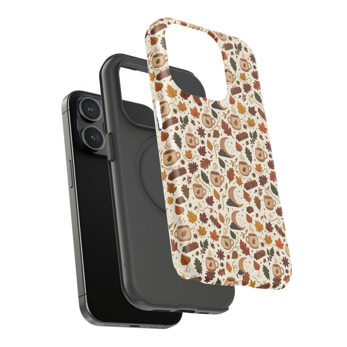 Autumn Woodland Phone Case — Fall Leaves & Fox Pattern Impact-Resistant Case